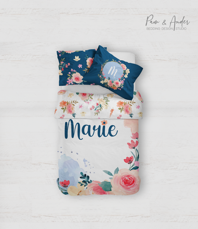 Flowers Blue Bedding set Hover Image