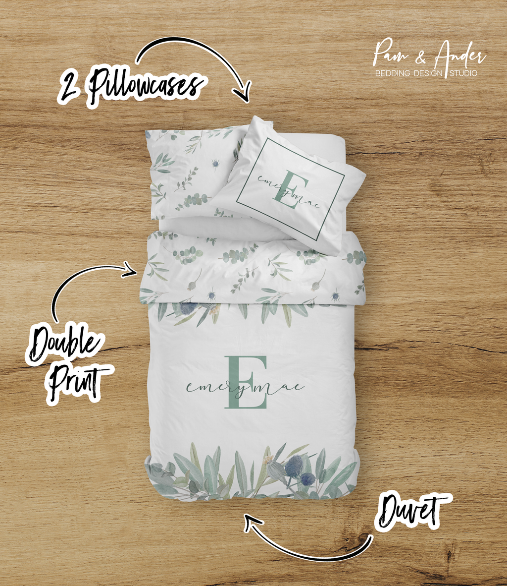 Greenery Emery bedding set