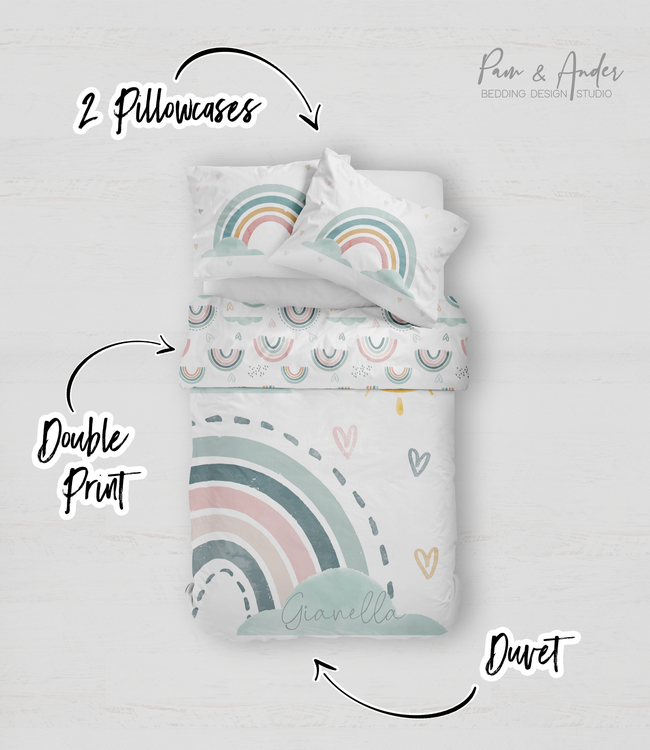 Watercolor rainbow bedding set Main Image