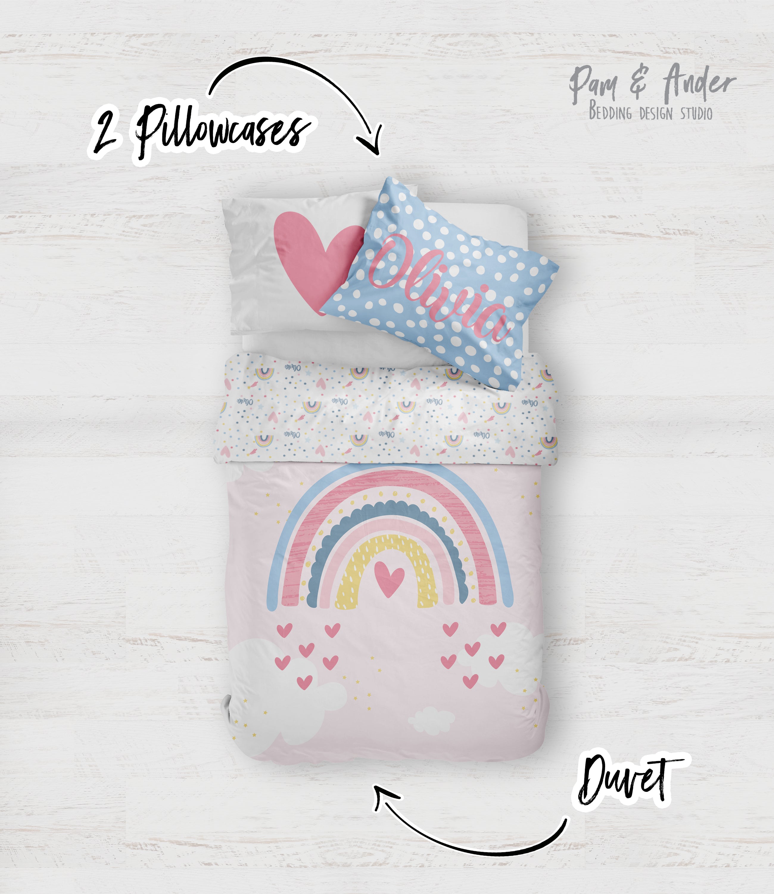Rainbow bedding set