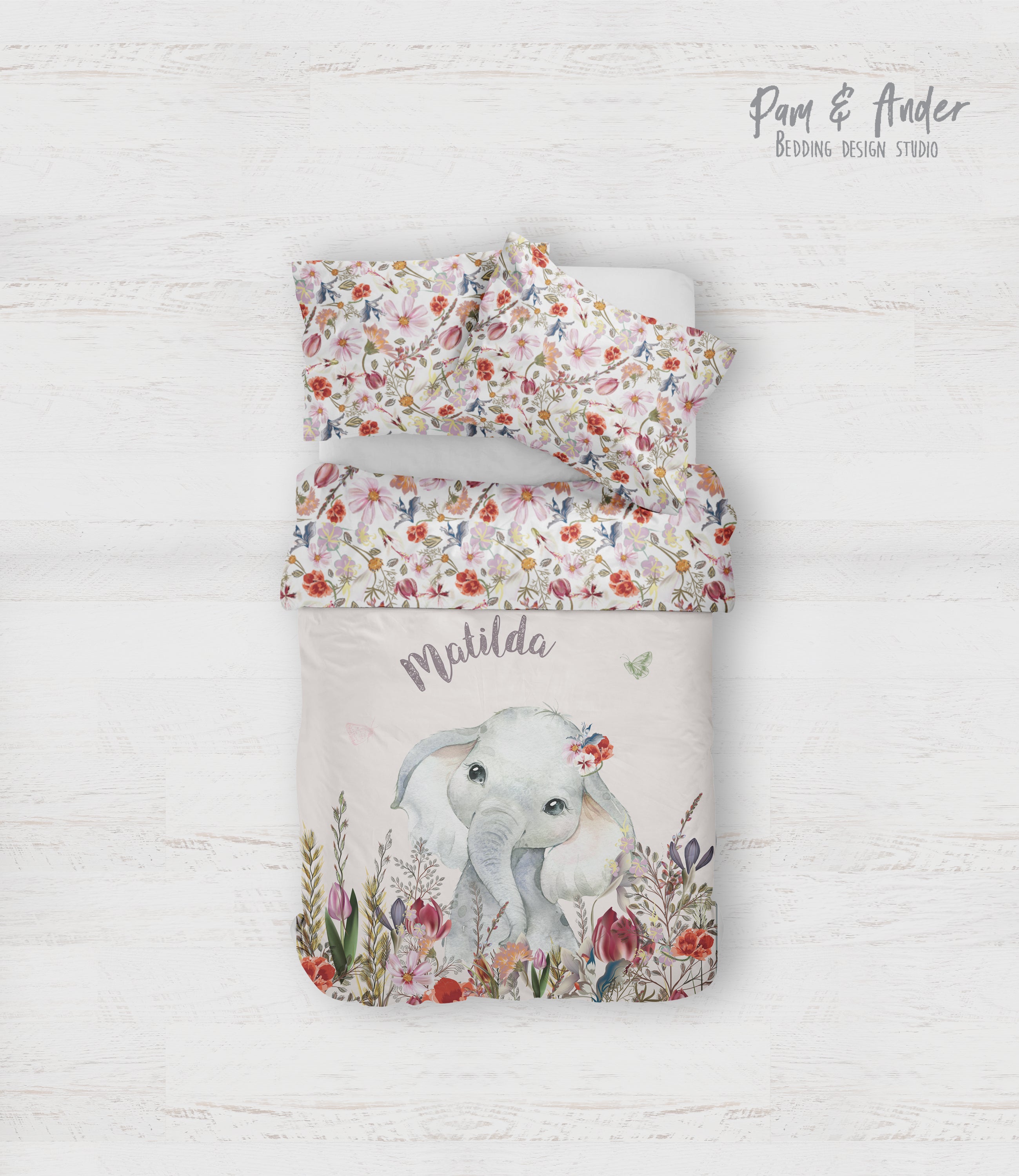 Elephant beige bedding set