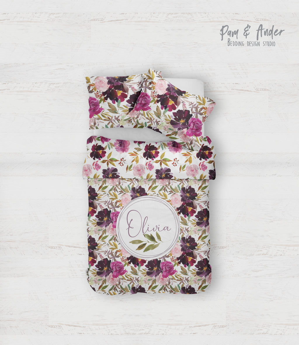 Flower purple bedding set