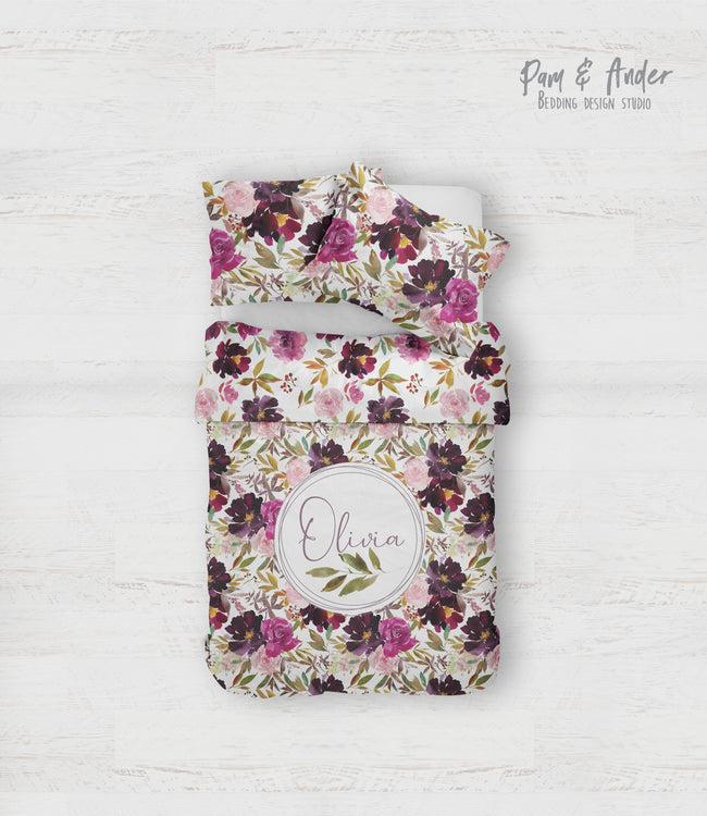 Flower purple bedding set Hover Image