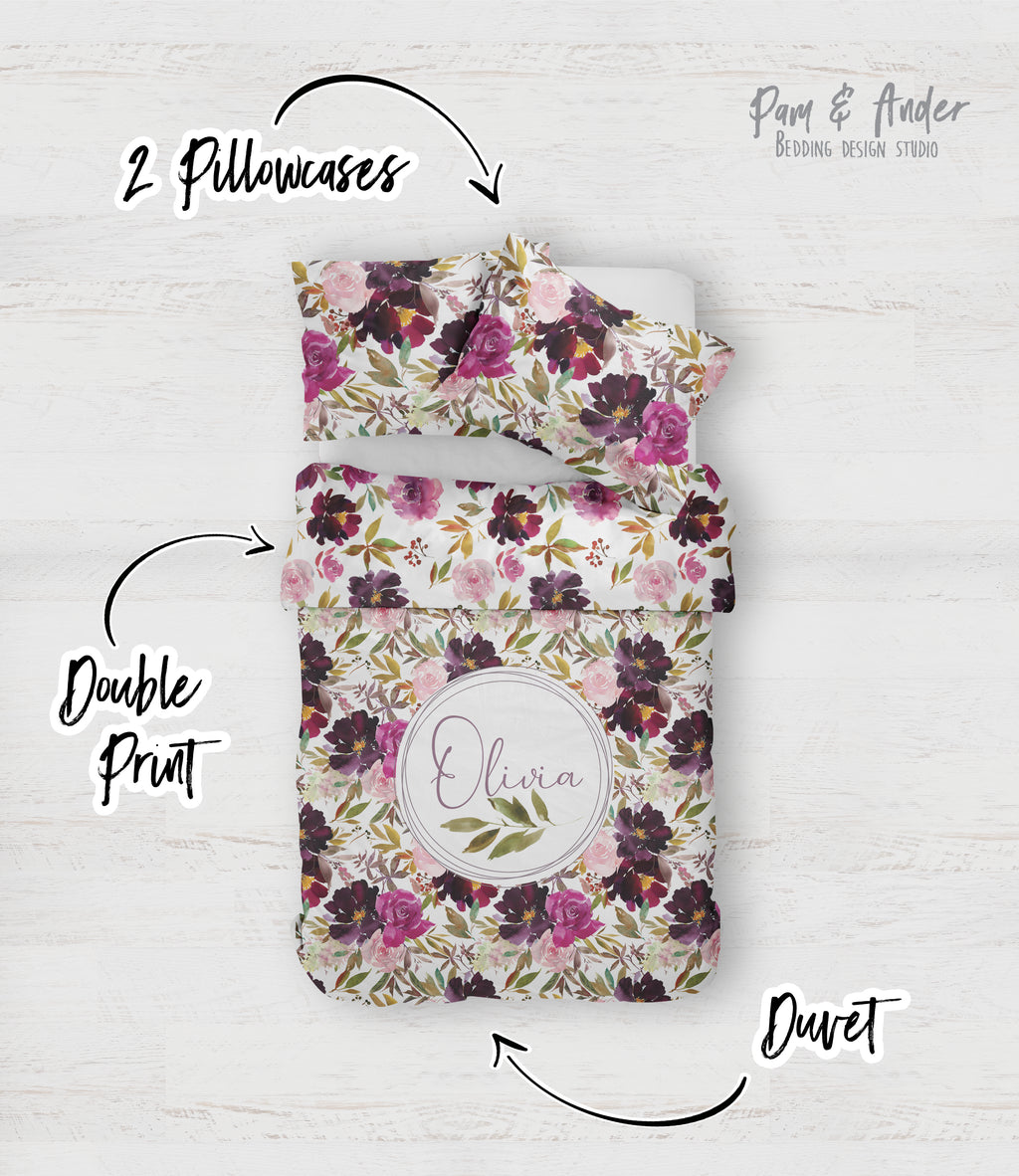 Flower purple bedding set