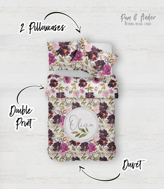 Flower purple bedding set Main Image