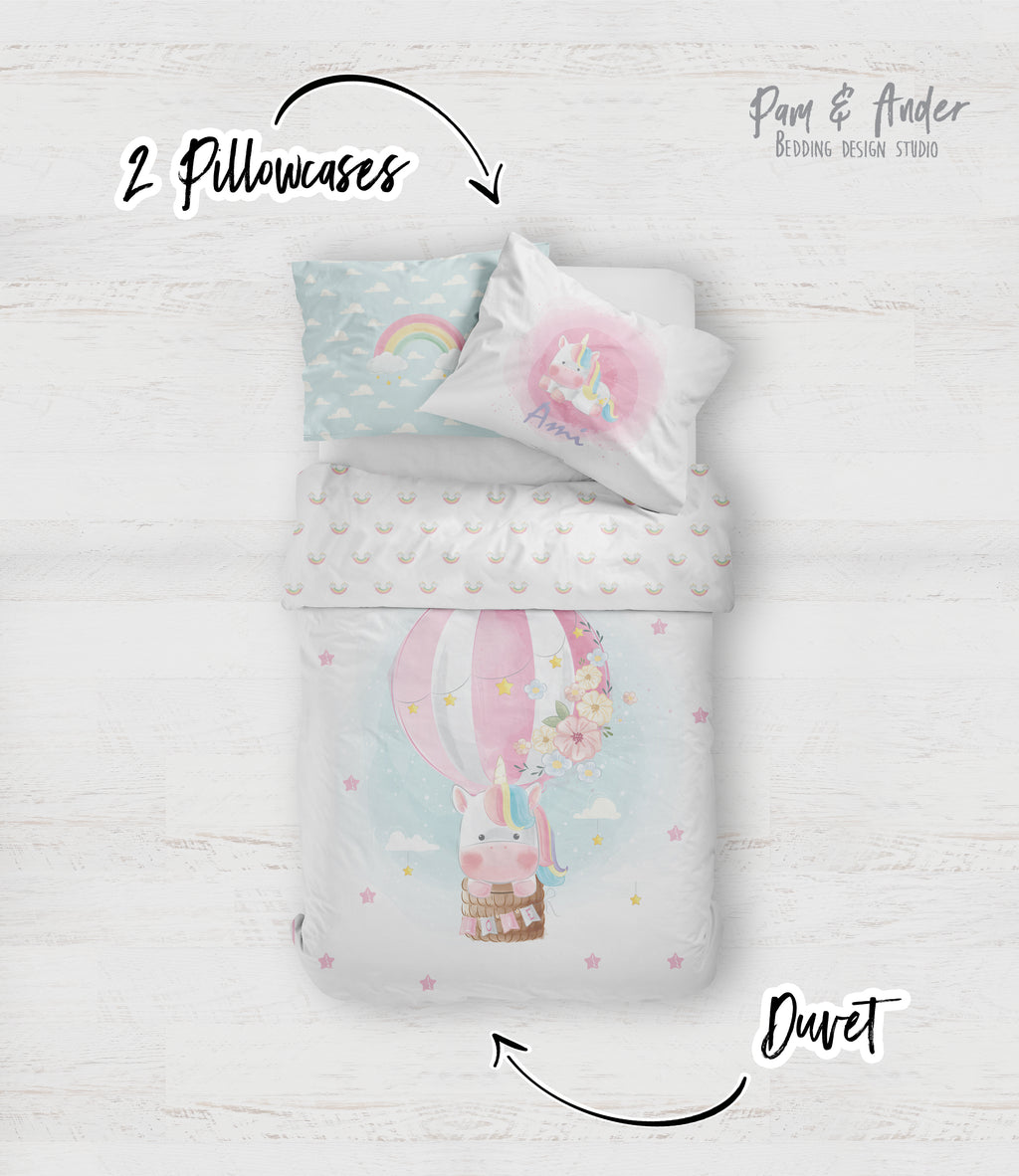 Unicorn pink bedding set