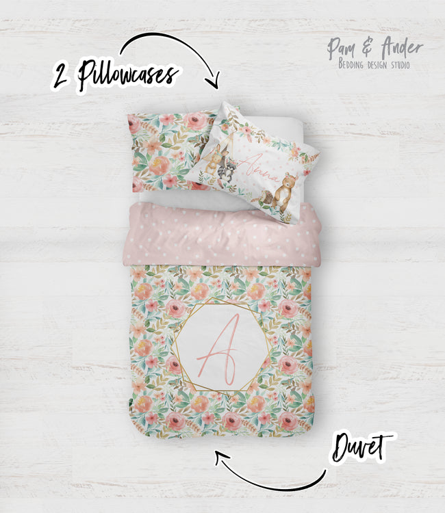 Flower pink bedding set Main Image
