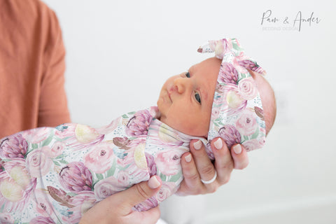 Floral 3 Baby Girl Swaddle Set