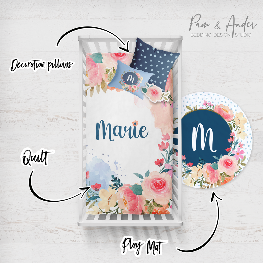 Flower Blue Crib Build your Bundle