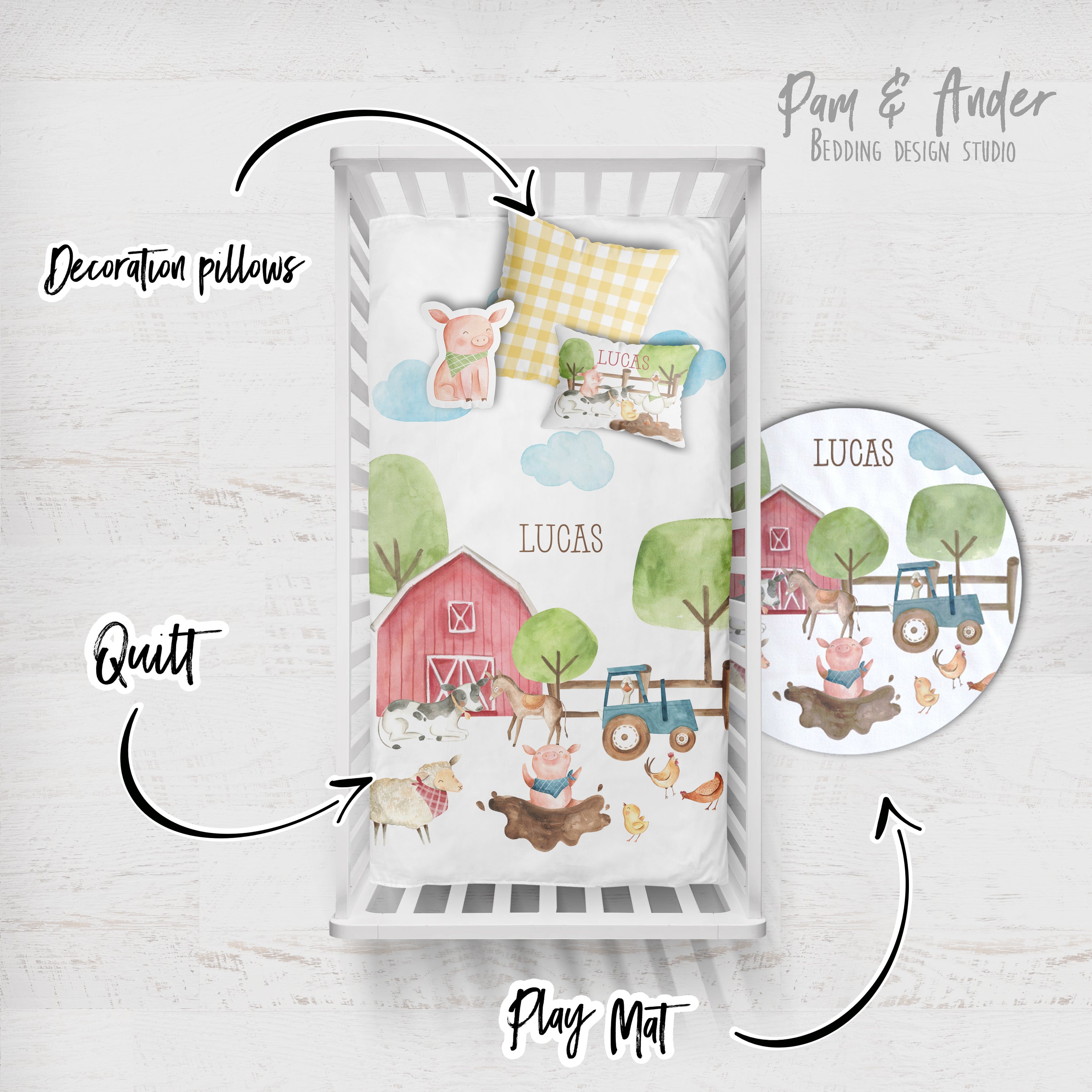 Farm Crib Bedding set