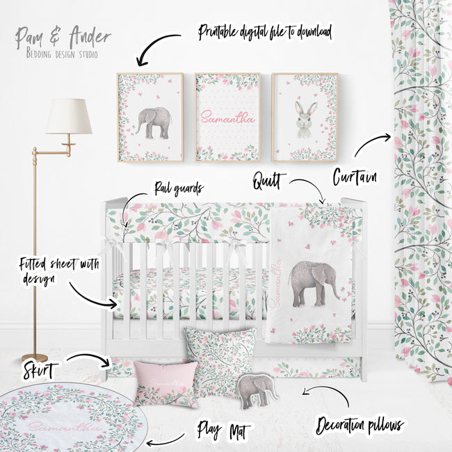 Elephant Crib Bedding Set Main Image
