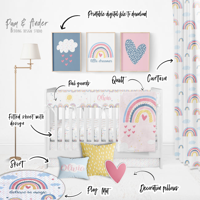 Rainbow Crib Bedding Set Main Image