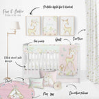Woodland Animals and Flowers Baby Nursery set for girl