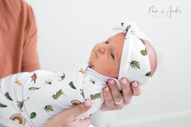 Dino Rainbow Baby Unisex Swaddle Set Main Image