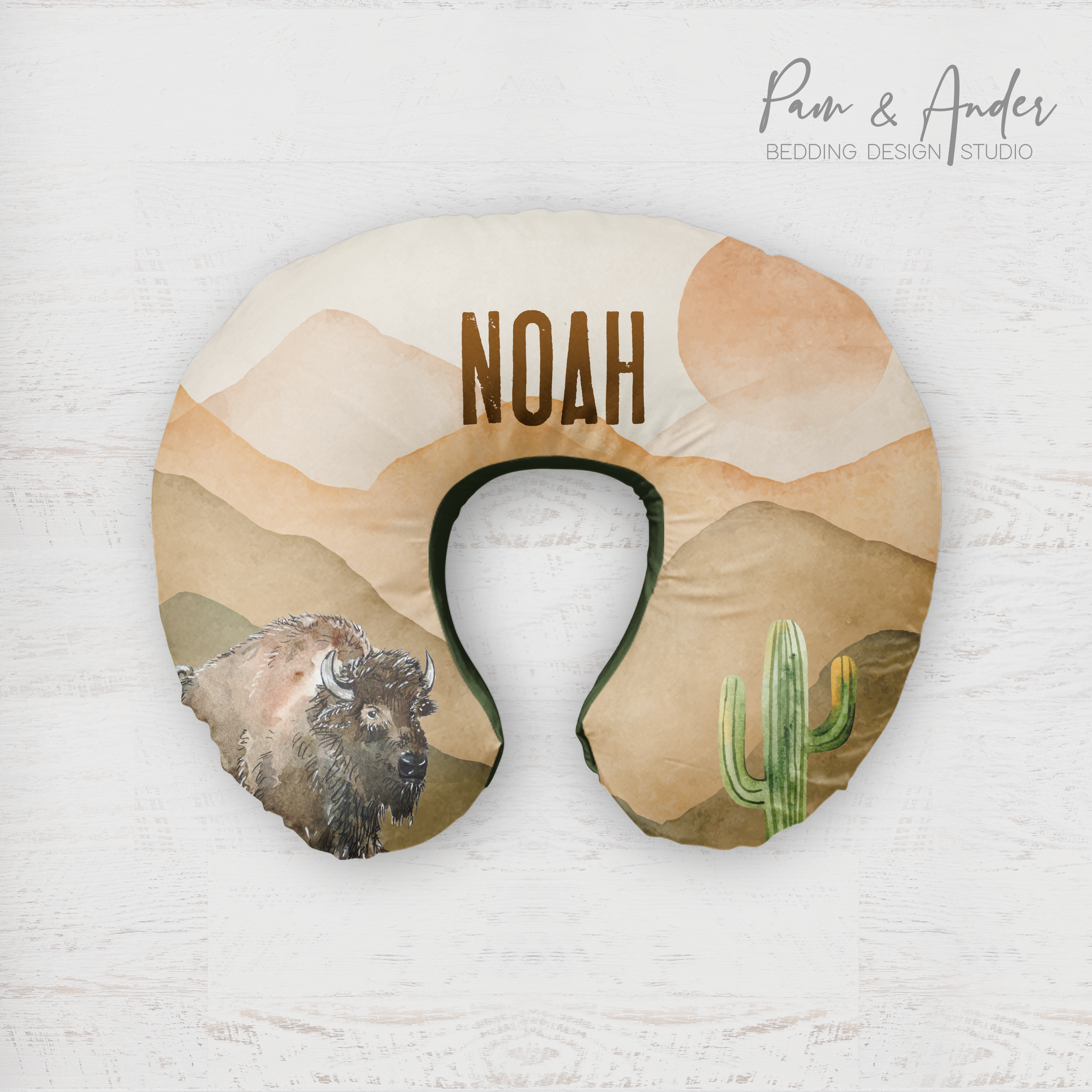 Bison Boppy pillow cover