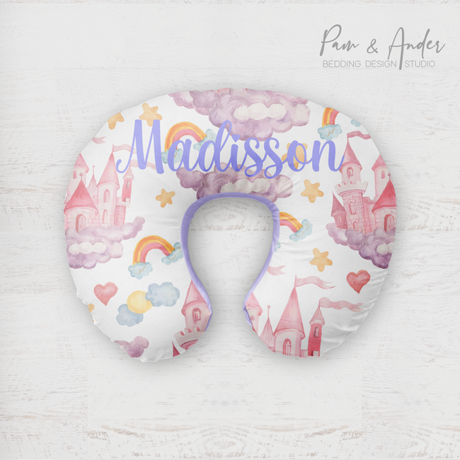 Castle Pink Boppy pillow cover Hover Image