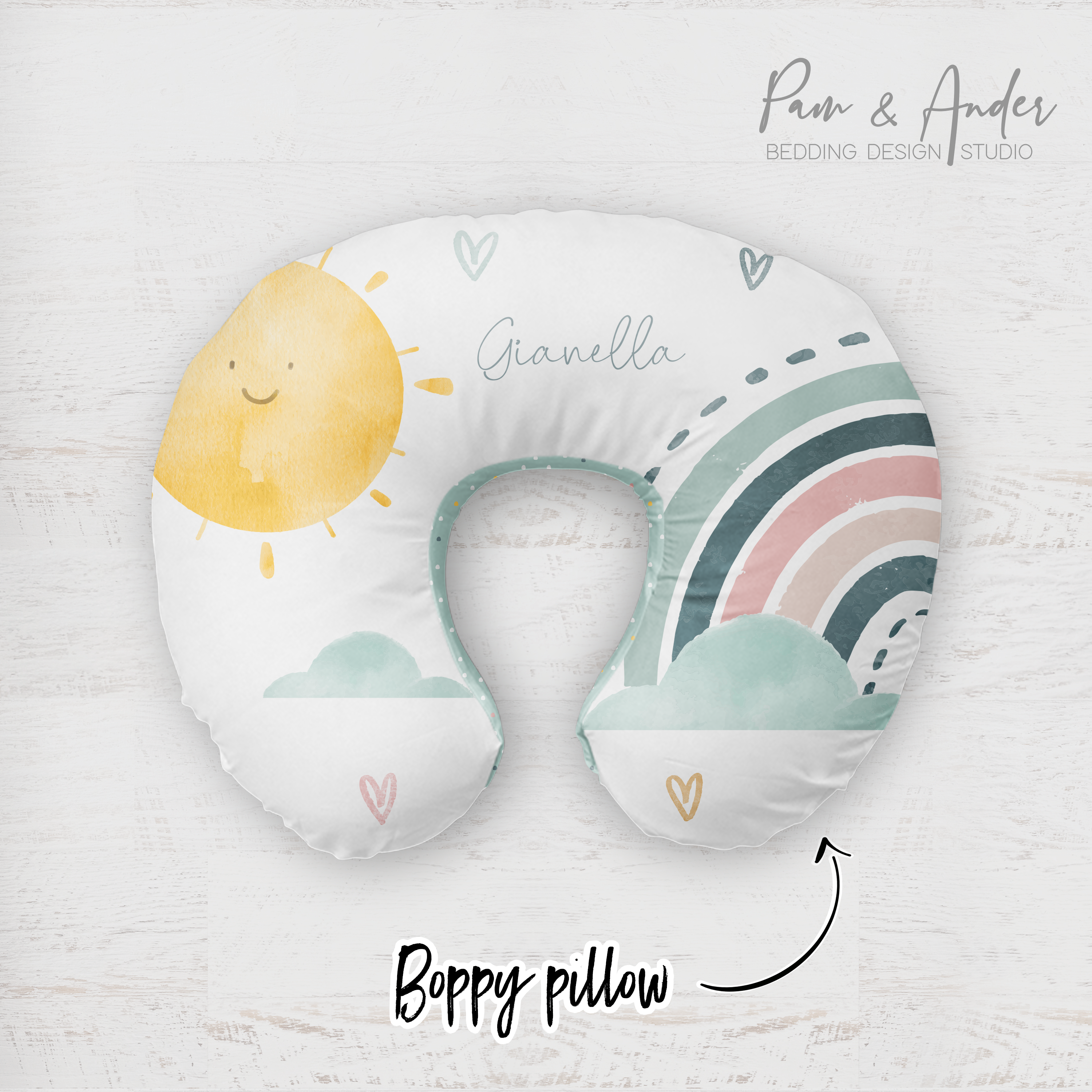 Watercolor Rainbow accessories set