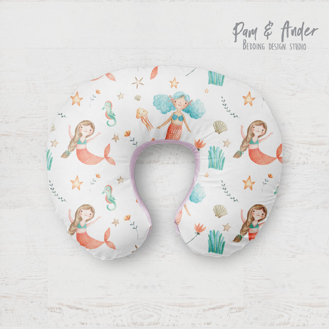 Mermaid boppy pillow cover Hover Image
