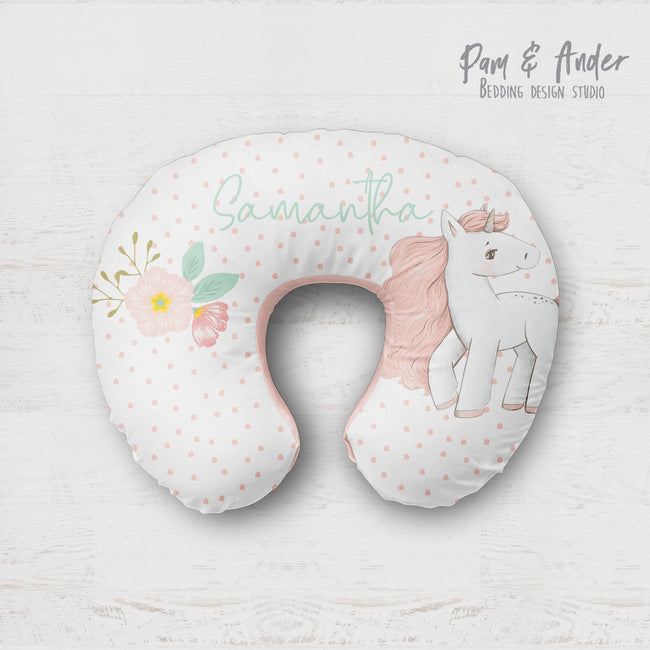 Unicorn boppy pillow cover Hover Image
