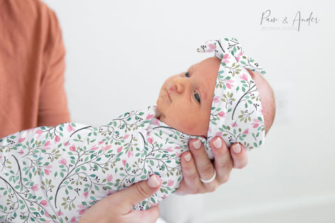 Floral 6 Baby Girl Swaddle Set