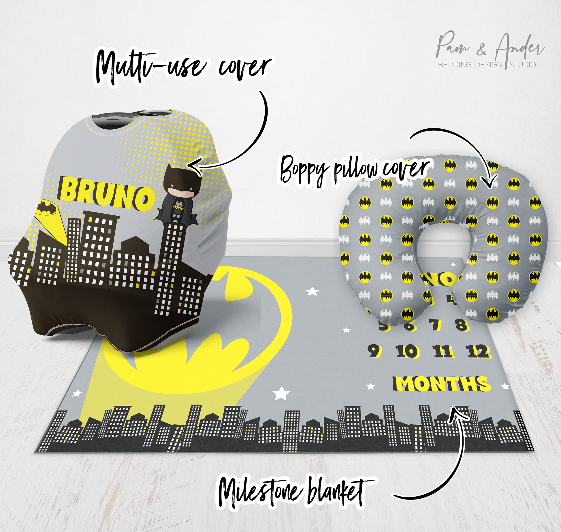 Batman Crib Bedding Set Pam and Ander