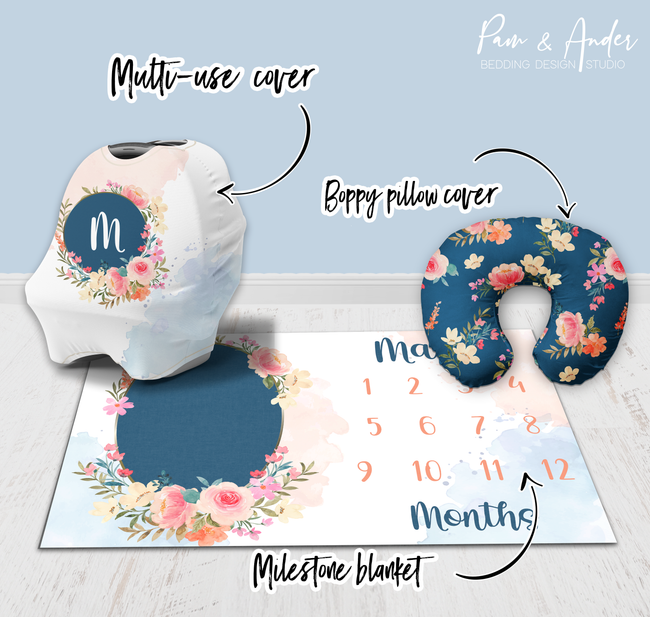 Flowers Blue Accessories set Main Image