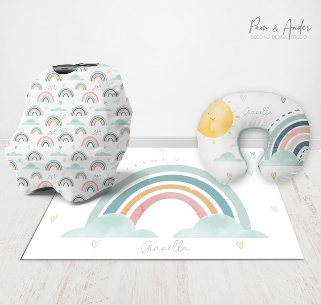 Watercolor Rainbow accessories set Hover Image