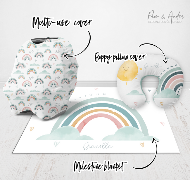 Watercolor Rainbow accessories set Main Image