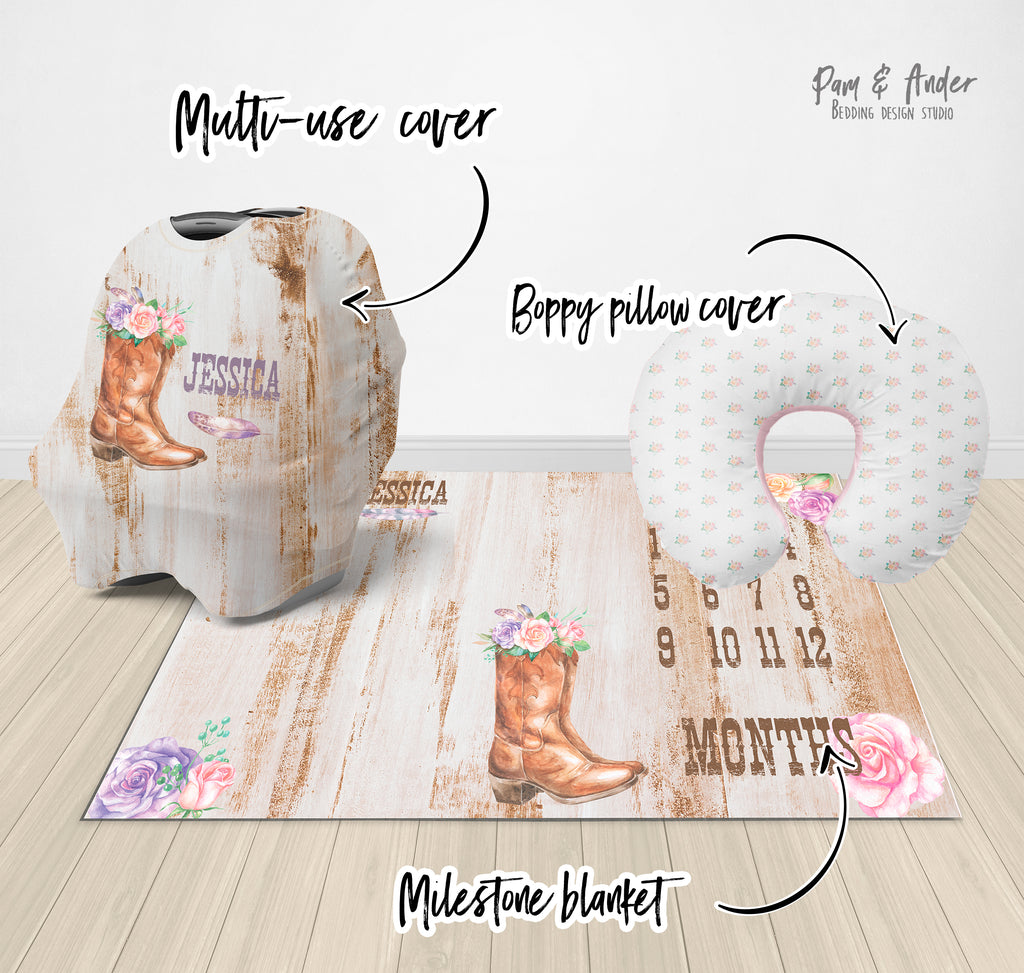Cowgirl Mauve Crib bedding Set