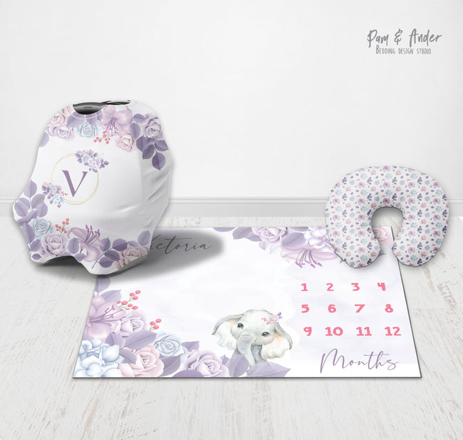 Elephant purple accessories set Hover Image