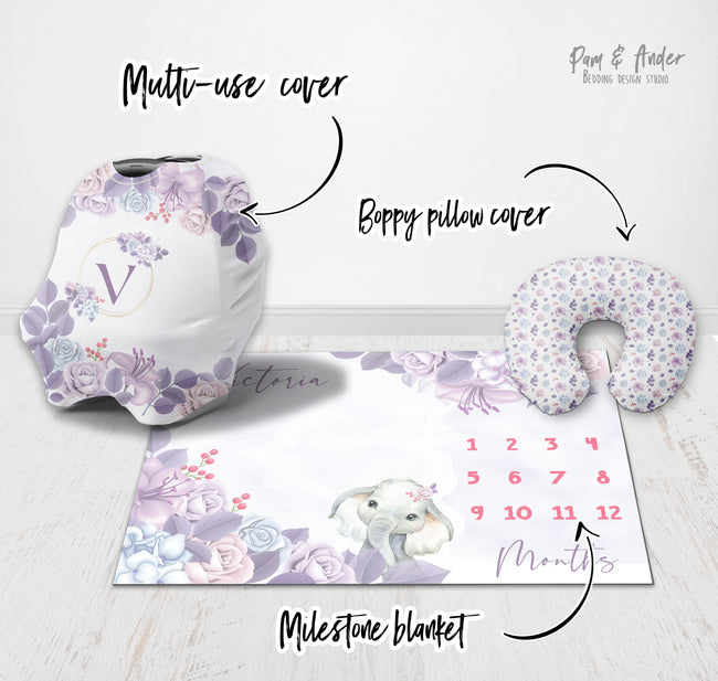 Elephant purple accessories set Main Image