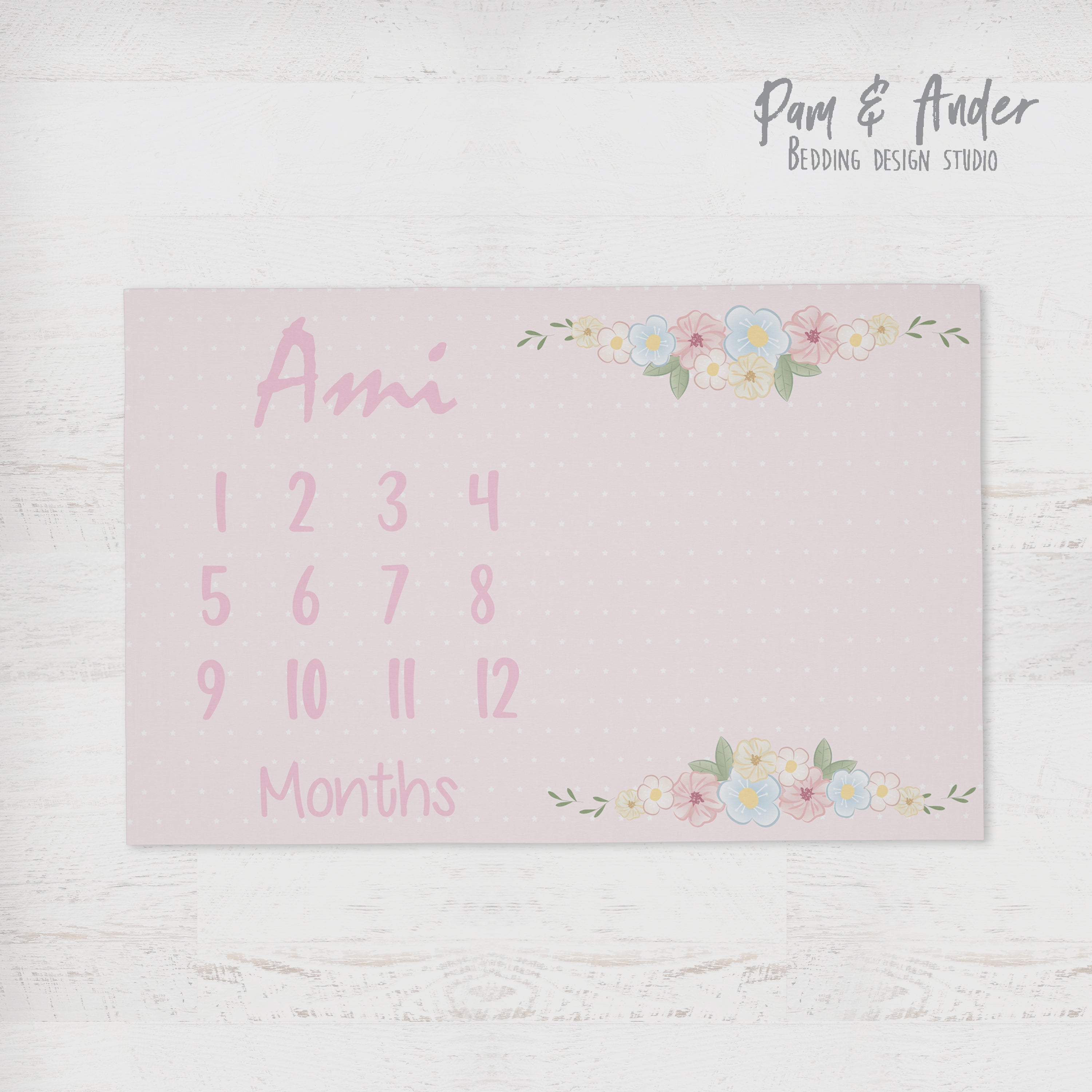 Unicorn pink milestone blanket