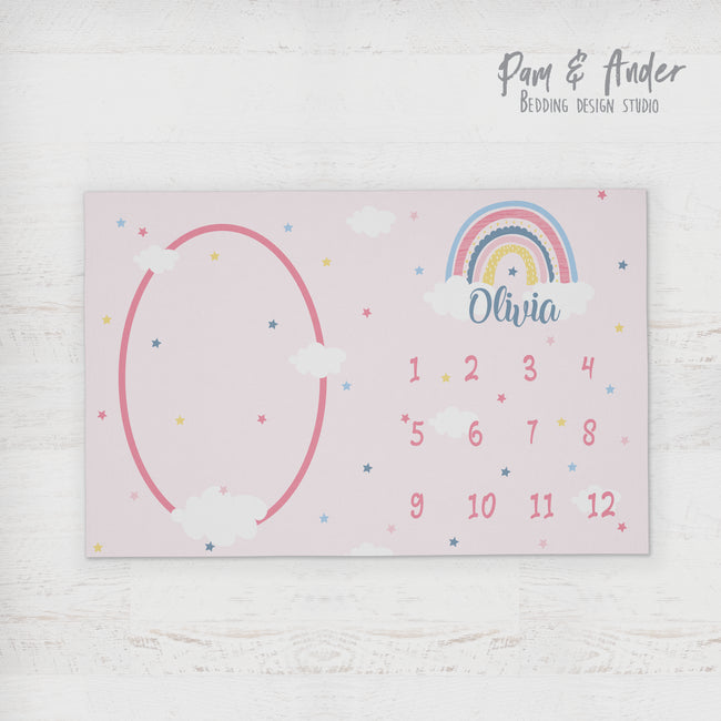 Rainbow milestone blanket Hover Image