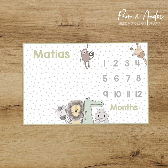 Zoo Animals Milestone blanket Hover Image