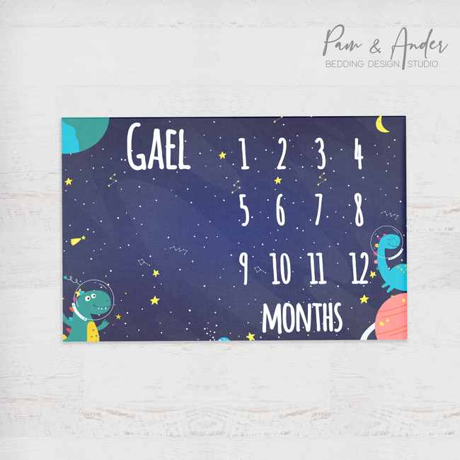 Space Dinosaur Milestone blanket Hover Image