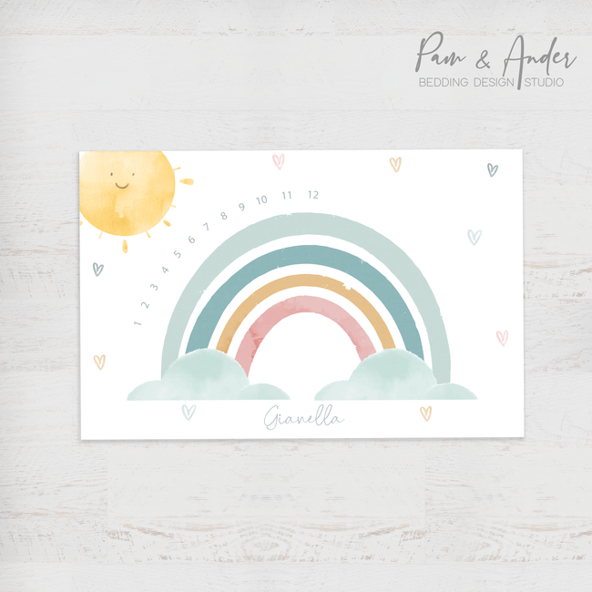 Watercolor rainbow milestone blanket Hover Image
