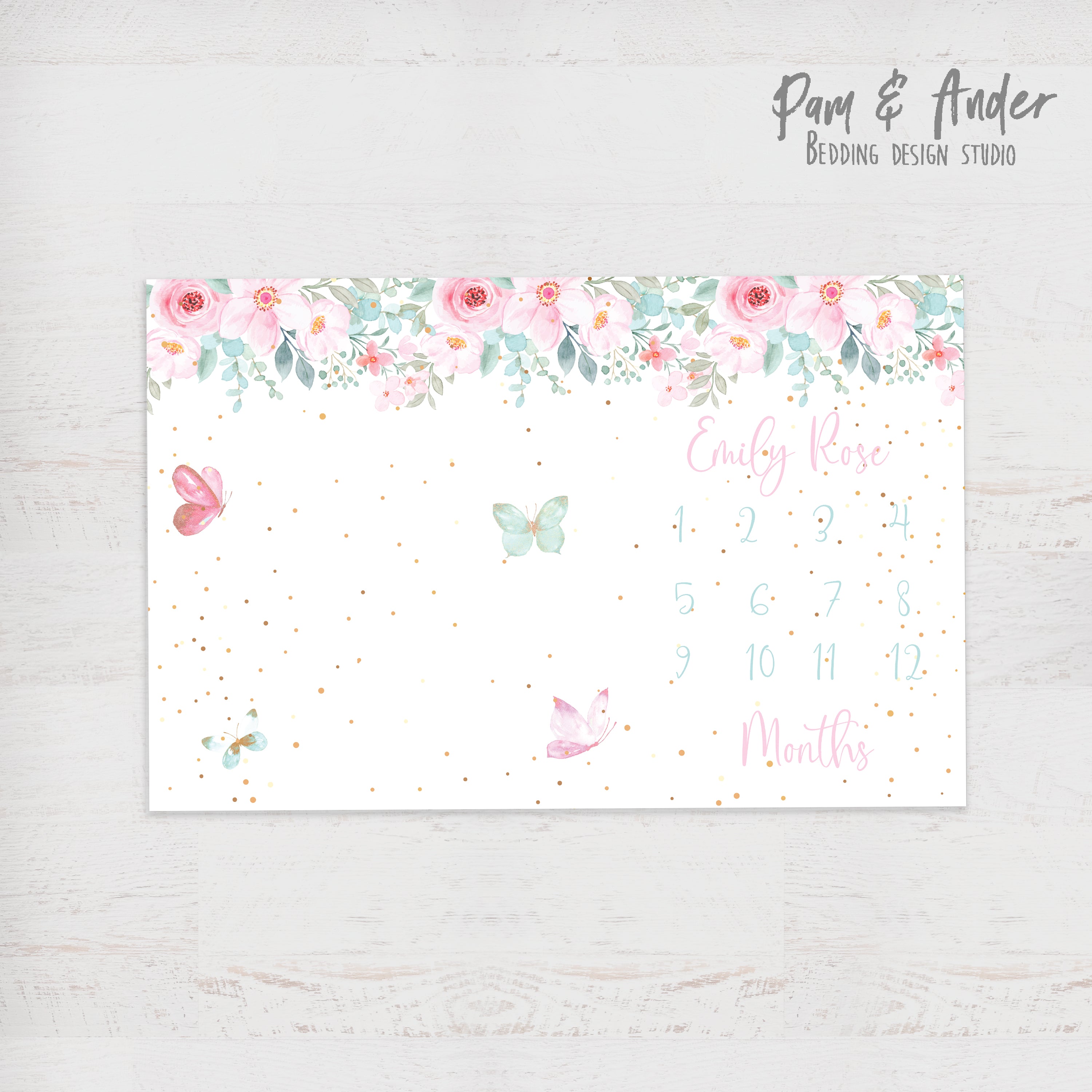 Butterfly milestone blanket