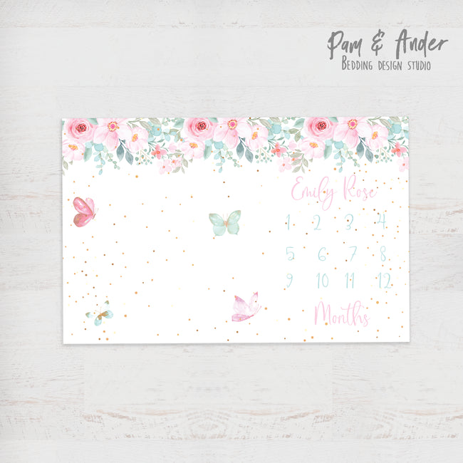 Butterfly milestone blanket Hover Image