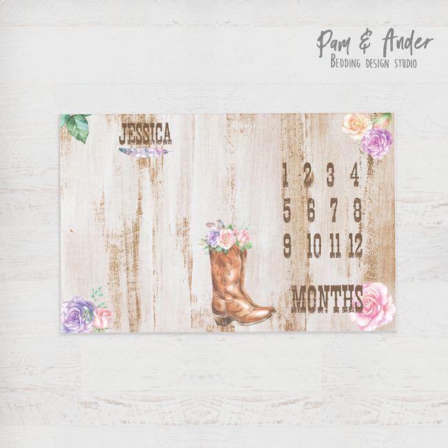 Cowgirl milestone blanket Hover Image