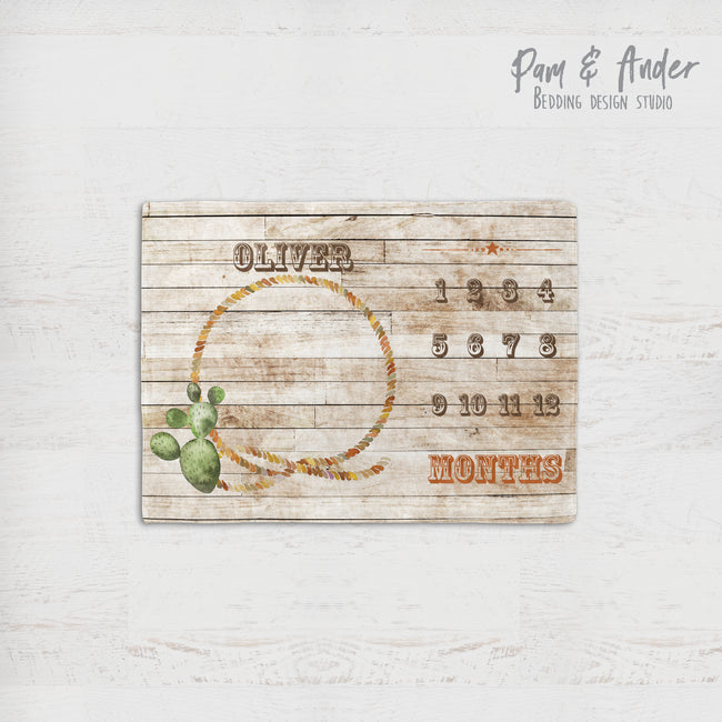 Cowboy milestone blanket Hover Image