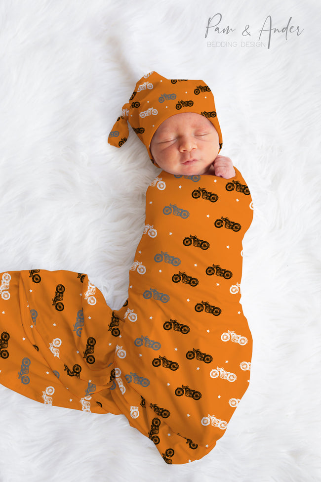 Motorcycle Baby Boy Swaddle Set Hover Image
