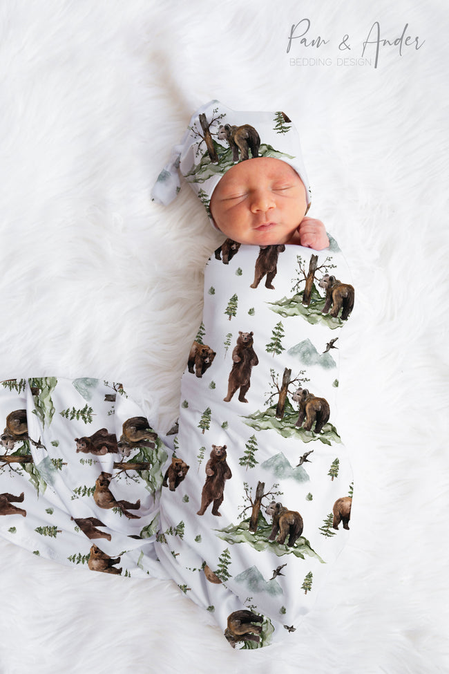 Woodland 1 Baby Boy Swaddle Set Hover Image