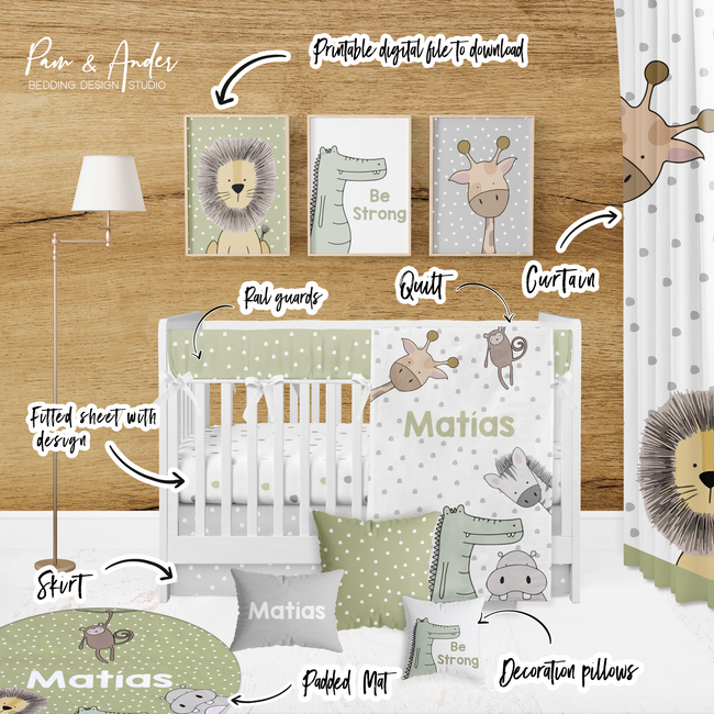 Jungle Animals Crib Build your Bundle Hover Image