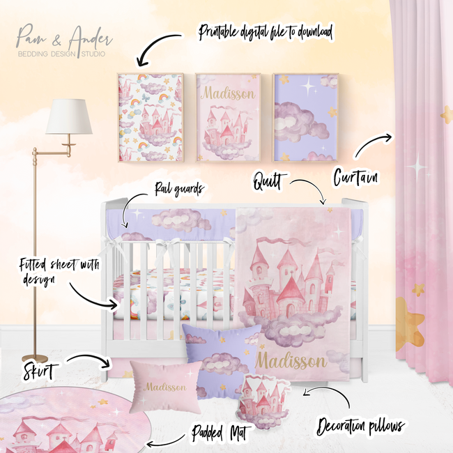 Castle in the clouds baby bedding set Main Image