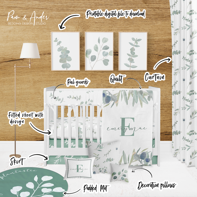 Greenery Crib Bedding Set Main Image