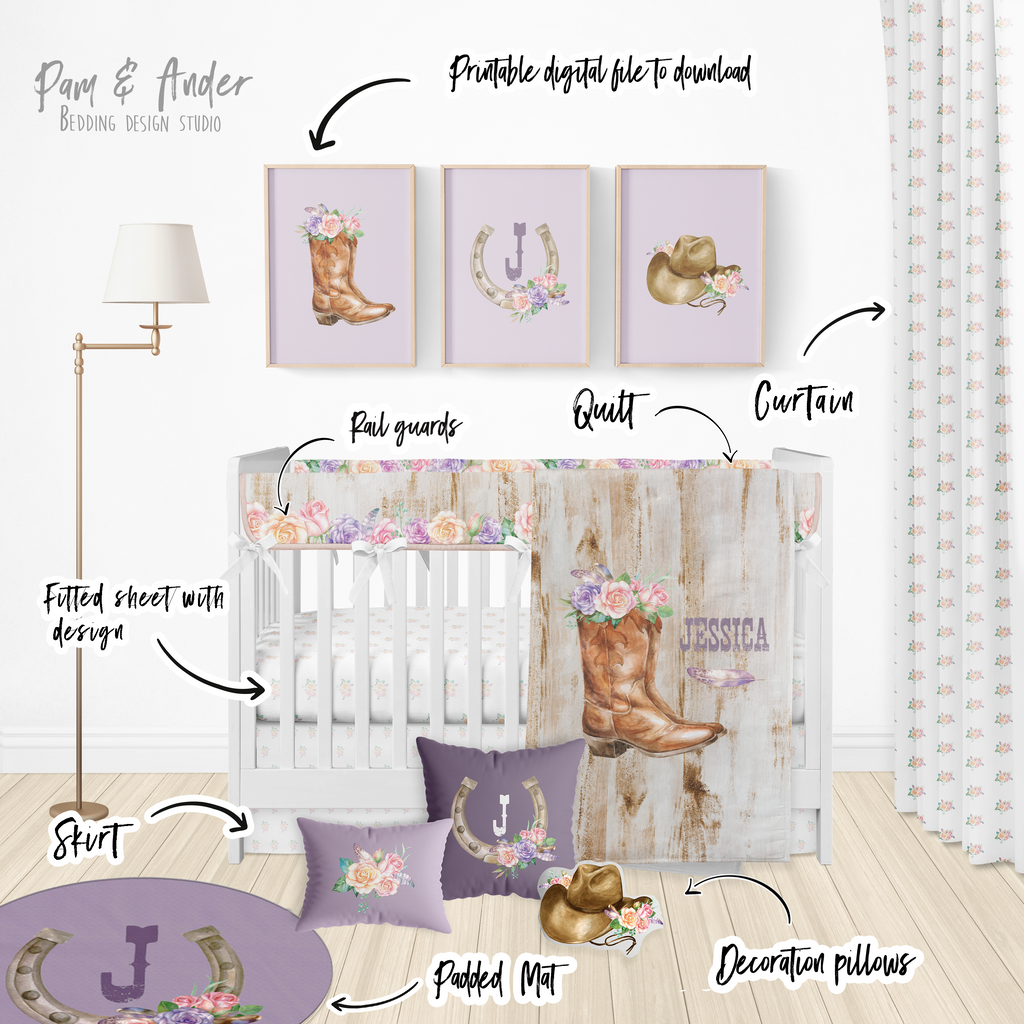 Mauve online nursery bedding