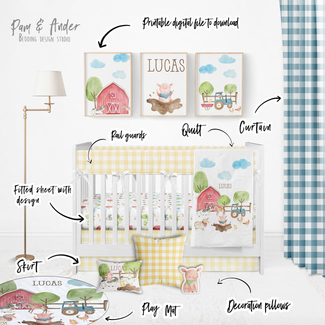 Farm Crib Bedding set Main Image