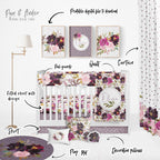 Flower Mauve Crib Bedding Set set