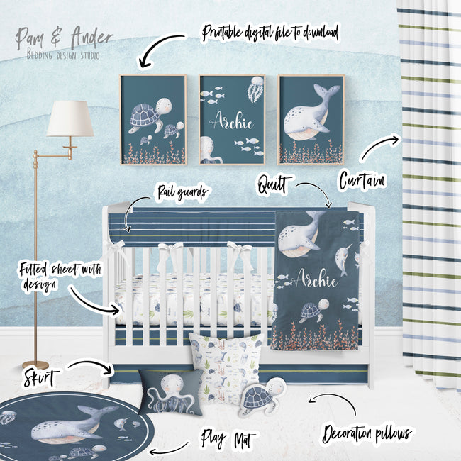 Ocean Crib Bedding Set Main Image