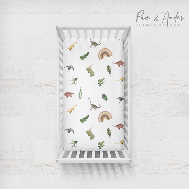 Dinosaur and Rainbows Fitted sheet Main Image